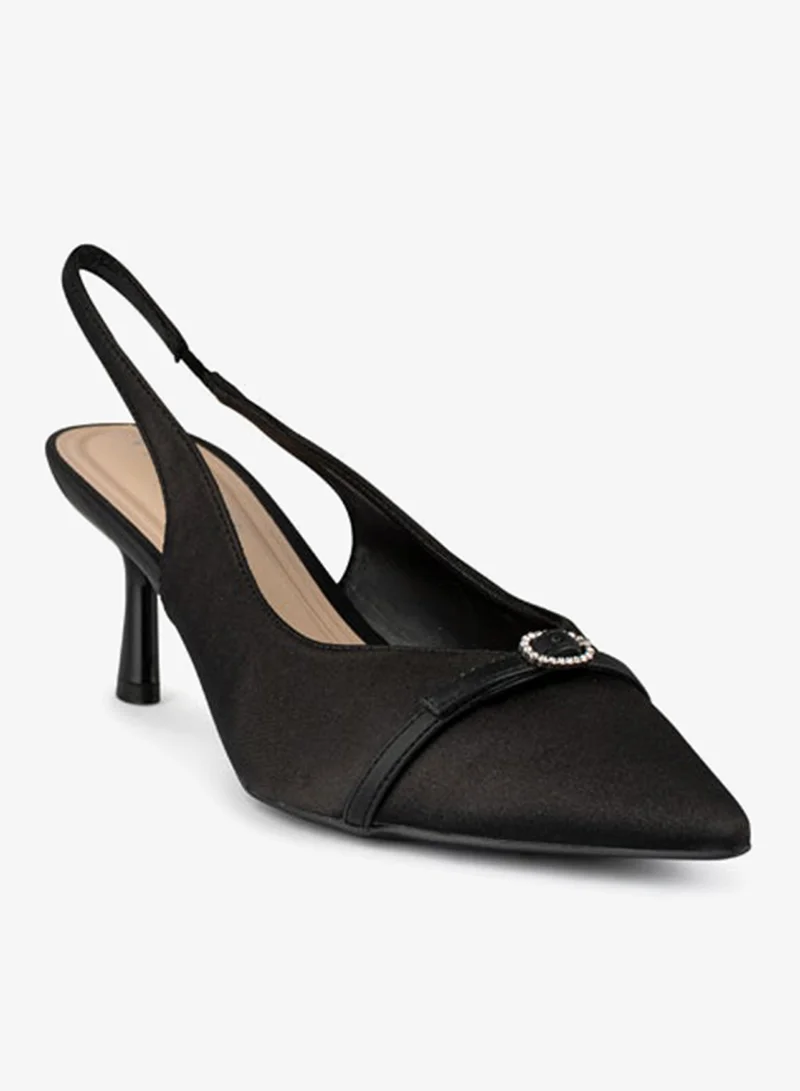 Vincci Women Pointed Toe Ankle Strap Mid Heel Sandals