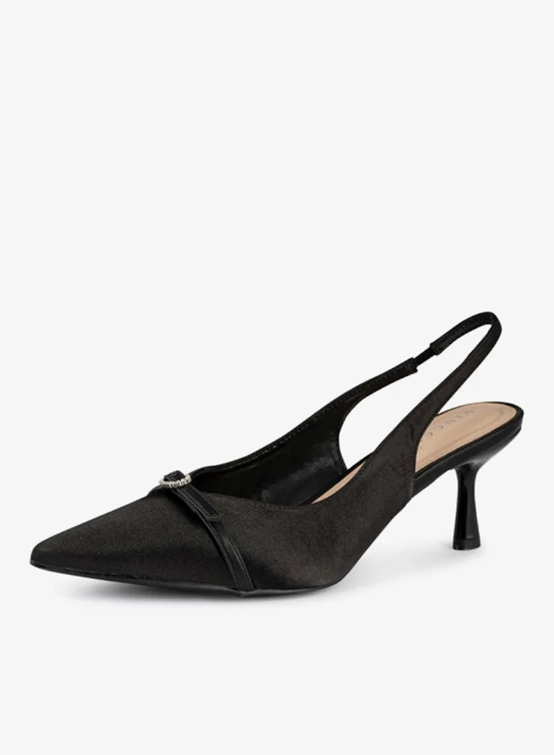 Vincci Women Pointed Toe Ankle Strap Mid Heel Sandals