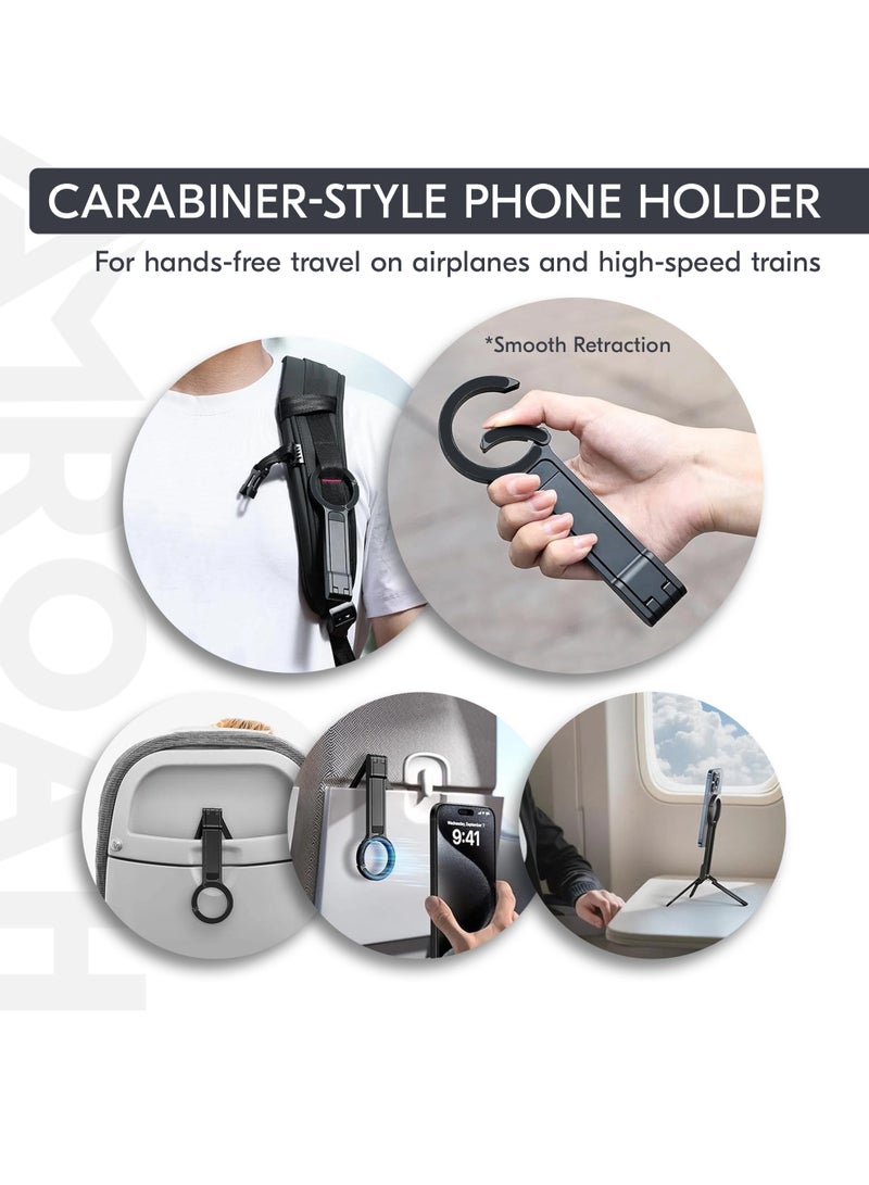AMROAH Steel Mini Magnetic Phone Tripod Stand with 2 Magnet Rings for Cell phones & Tablets, Magsafe Phone Holder Tripod Mount for Smartphones iPhone 16 15 14 13 12 Pro Max Plus Series - Image 3