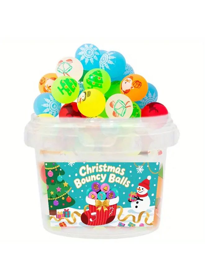 85pcs Christmas Glow in The Dark Bouncy Balls Party Favors Pack - Image 1