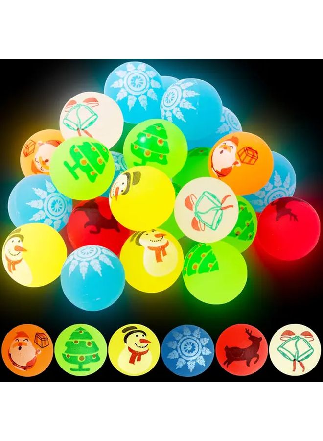 85pcs Christmas Glow in The Dark Bouncy Balls Party Favors Pack - Image 3