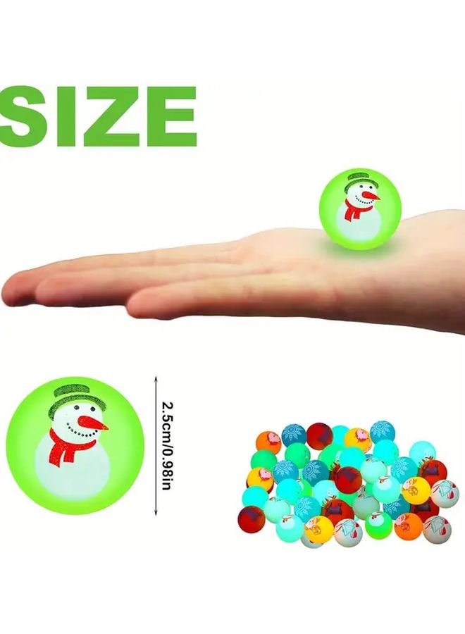 85pcs Christmas Glow in The Dark Bouncy Balls Party Favors Pack - Image 2