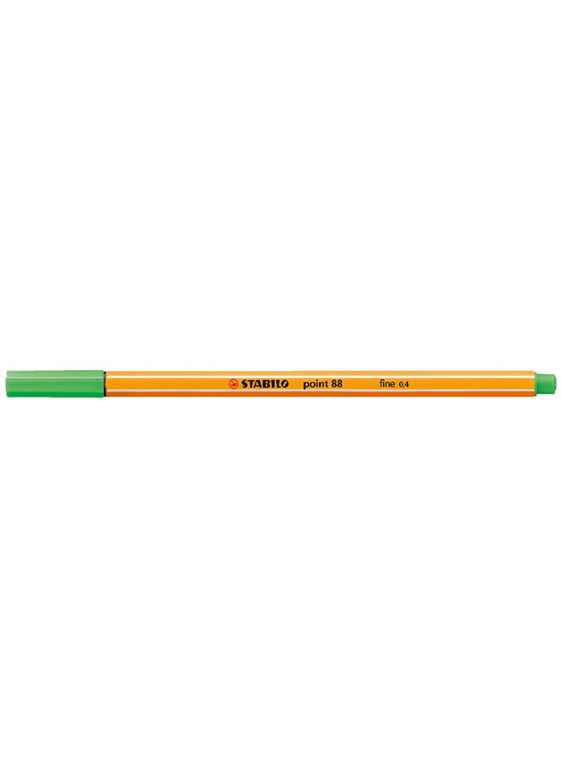 Fineliner Point 88 (0.4 mm), for Journal Planner, Note-Taking, Drawing , Pack of 10 Pens - Green