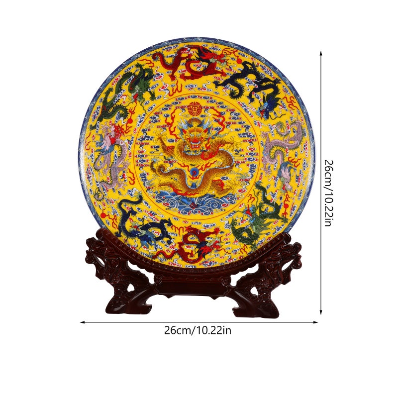 Chinese Style Decorative Ceramic Plate with Stand Ancient Style Artwork for Kitchen Cabinet - Image 5