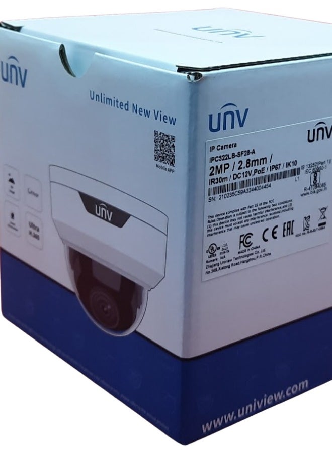 UNV UNV IPC322LB-SF28-A | 2MP Fixed Dome IP Camera | Smart Illumination | H.265 Compression | IP67/IK10 Rated  - Image 3