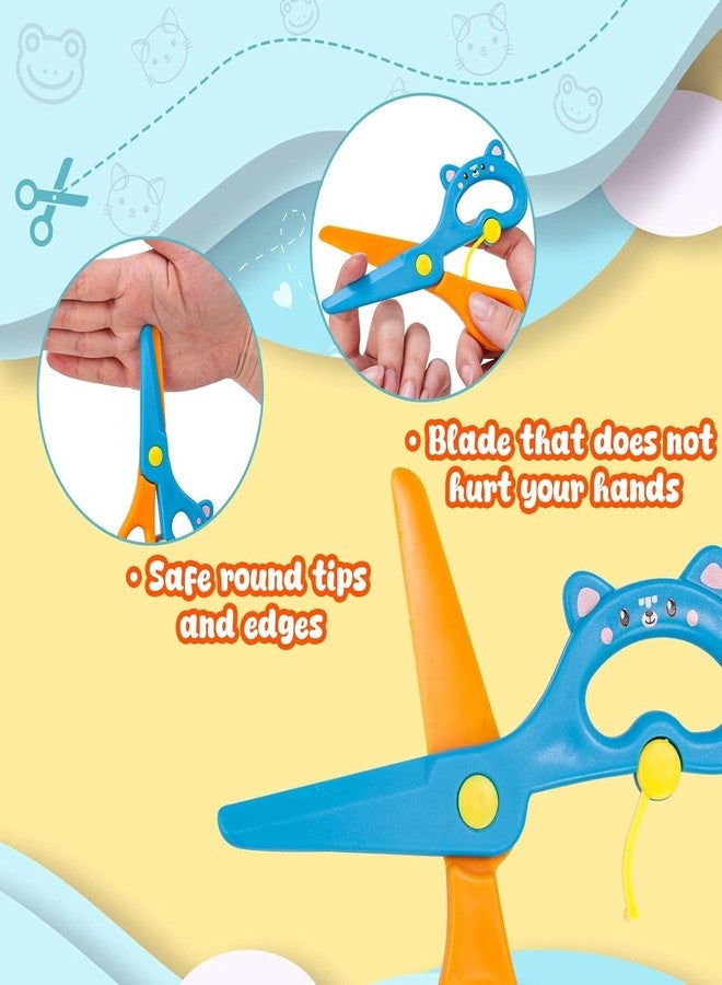 LOVESTOWN Toddler Safety Scissors, 4PCS Blunt Tip Adaptive Cute Safety Scissor for Kids & Children, Playdough Tools Cutting Skills Preschool Hand-Eye Coordination Training Activity, DIY Craft Supplies - Image 5