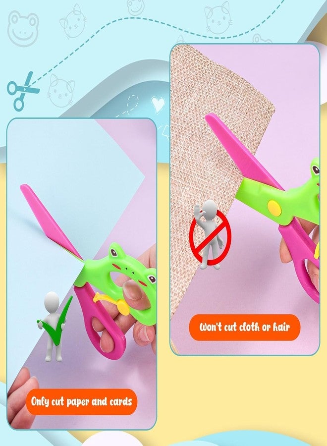 LOVESTOWN Toddler Safety Scissors, 4PCS Blunt Tip Adaptive Cute Safety Scissor for Kids & Children, Playdough Tools Cutting Skills Preschool Hand-Eye Coordination Training Activity, DIY Craft Supplies - Image 4