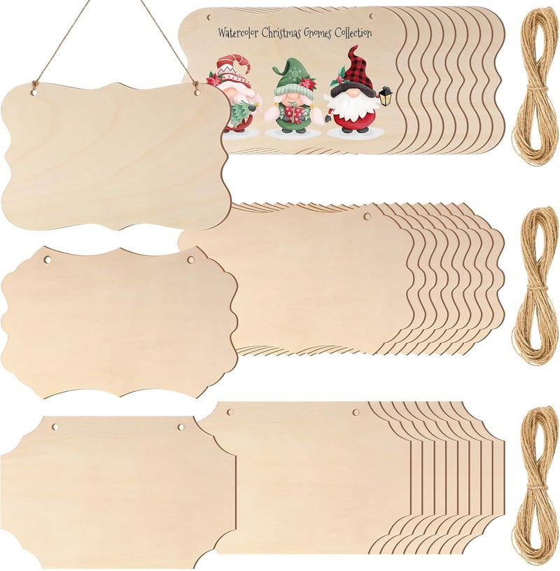 Azonee Unfinished Hanging Wood Sign Set - Image 1