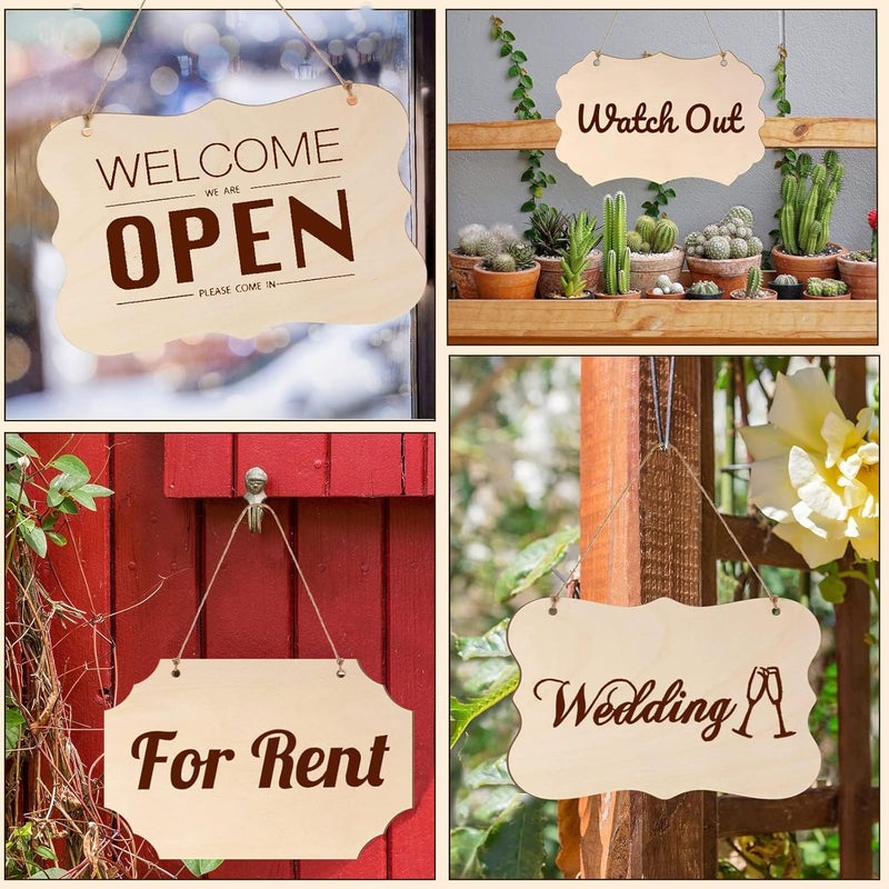Azonee Unfinished Hanging Wood Sign Set - Image 2