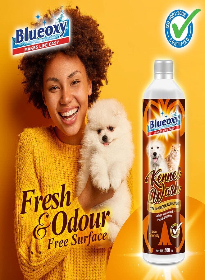 BLUEOXY Kennel Wash Stain Remover | Dog Pee Smell Remover | Dog Urine Cleaner | Pet Odour Neutralizer | Pet Surface Cleanser | Non Toxic | Natural enzymes | Ecological Formulation | 500 ML | QTY 2 - Image 4