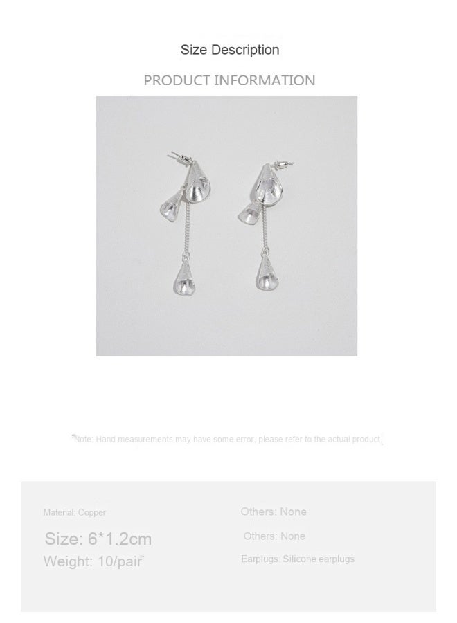 NeeMee Curled Leaf Hanging Wind Chime Earrings - Image 4