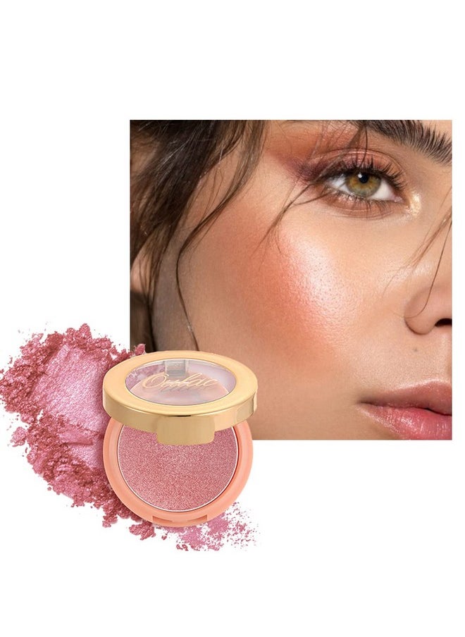Oulac Shimmer Blush Cheek 2 In 1 Powdery Blush & Highlighter Pigmented&Blendable Shape & Highlight Face Vegan & Crueltyfree 4.8G F01 Love Attraction  - Image 3