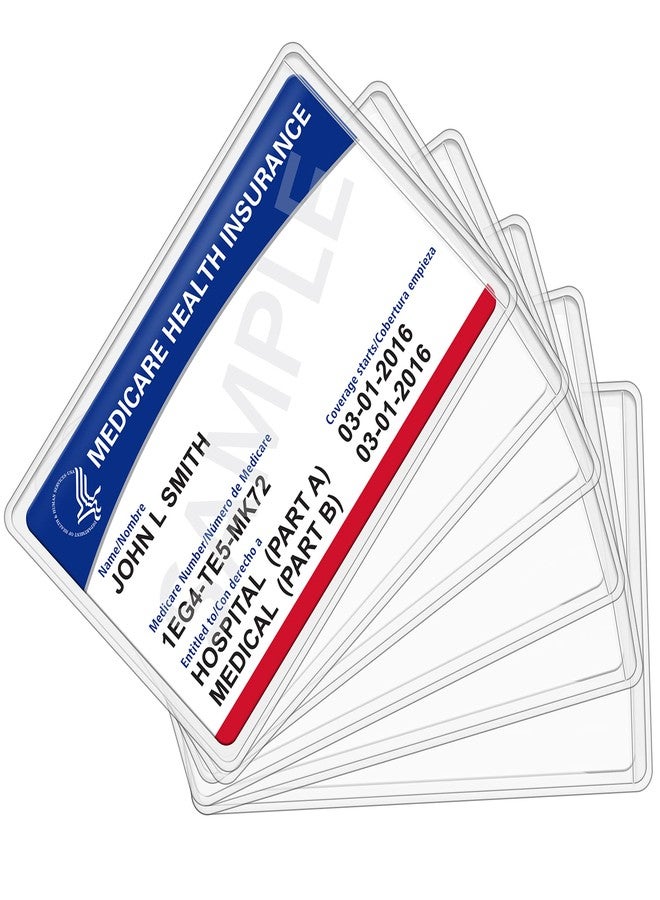 LotFancy 16 Pack New Medicare Card Holder Protector Sleeves, Social Security Card Protector, 12Mil Clear Waterproof Medical Card Holder for Credit Card, Business Card - Image 1