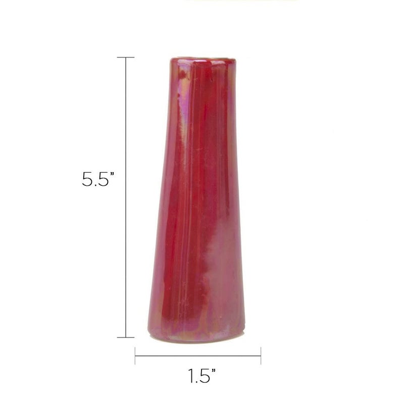 Chive - Set of 6 Galaxy, 1.5" in Wide 5.5" Tall Small Cylinder Ceramic Bud Flower Vase, Unique Single Flower Decorative Floral Vase for Home Decor, Bulk (Yellow, Green, Red, Blue, Orange) - Image 4