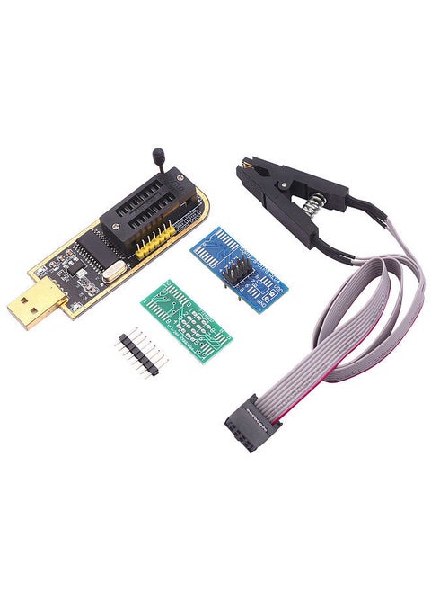 USB Programmer Flasher Programmable Logic Circuits with SOP8 Flash Clip Suitable for 24/25 Series Chip