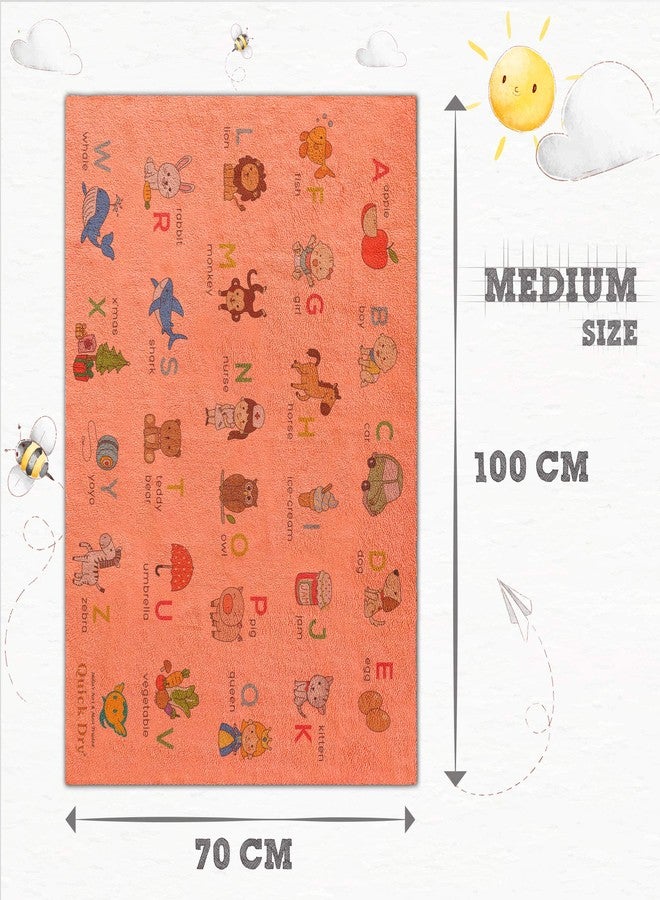 Quick Dry Sheet Printed Medium (A to Z, Peach) Waterproof Baby Bed Protector - Highly Absorbent Play Mat for Babies (100 * 70 cm) - Image 4