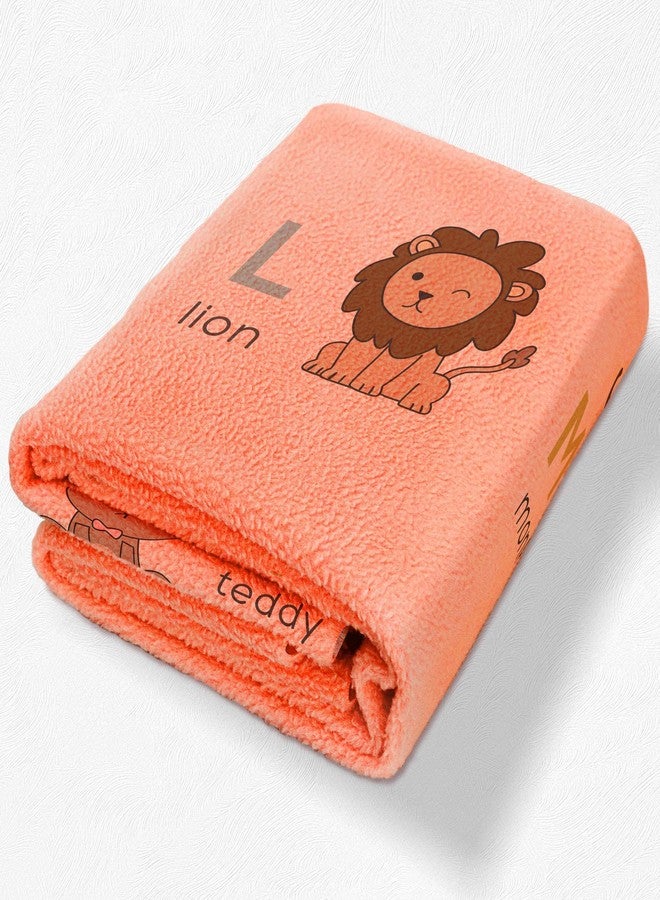 Quick Dry Sheet Printed Medium (A to Z, Peach) Waterproof Baby Bed Protector - Highly Absorbent Play Mat for Babies (100 * 70 cm) - Image 1