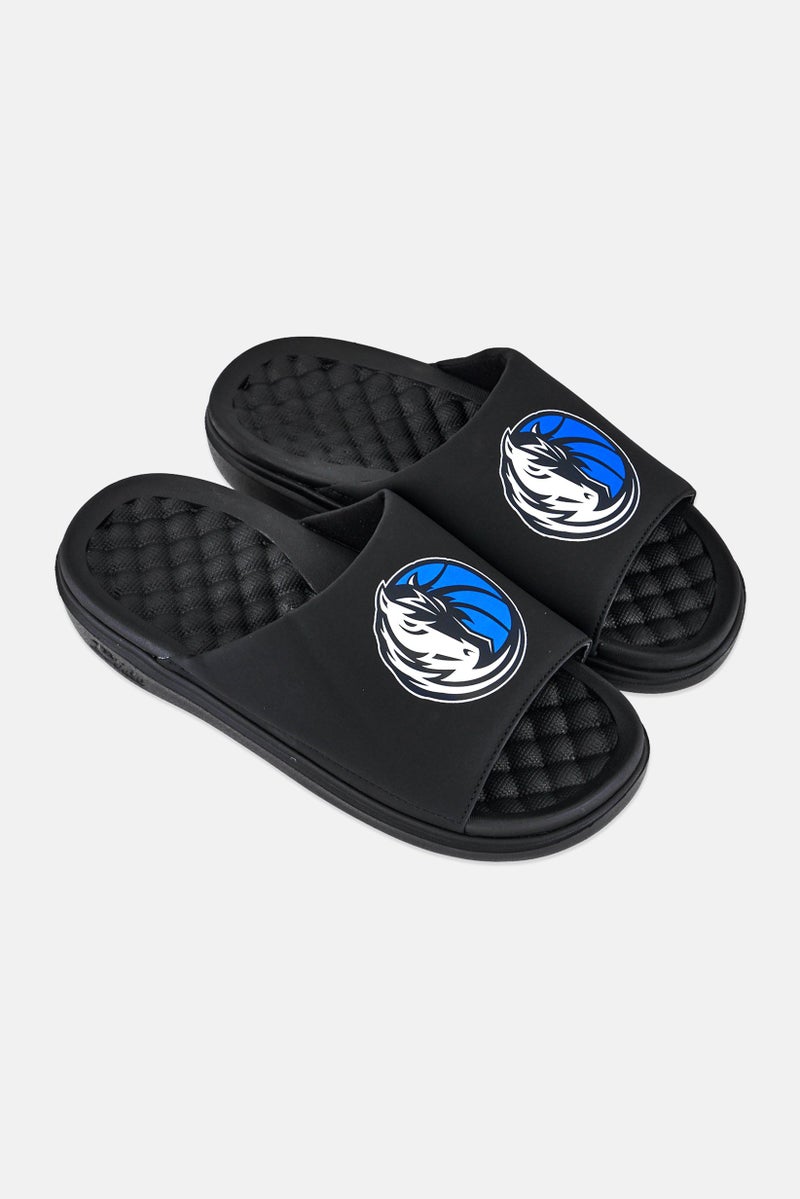 ISlide Men Dallas Mavericks Primary Logo Slip On Slides, Black - Image 2
