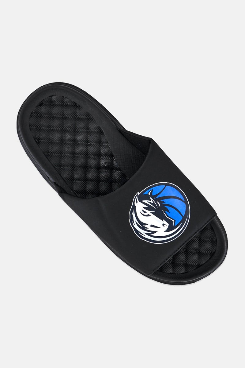 ISlide Men Dallas Mavericks Primary Logo Slip On Slides, Black - Image 4
