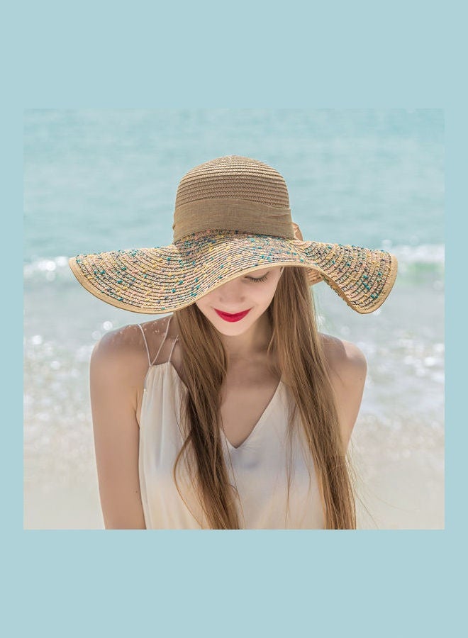 Beach Hat, Women's Summer Sun Protection Hat, Foldable Straw Hat, Beach Beach Vacation Sun Hat - Image 3
