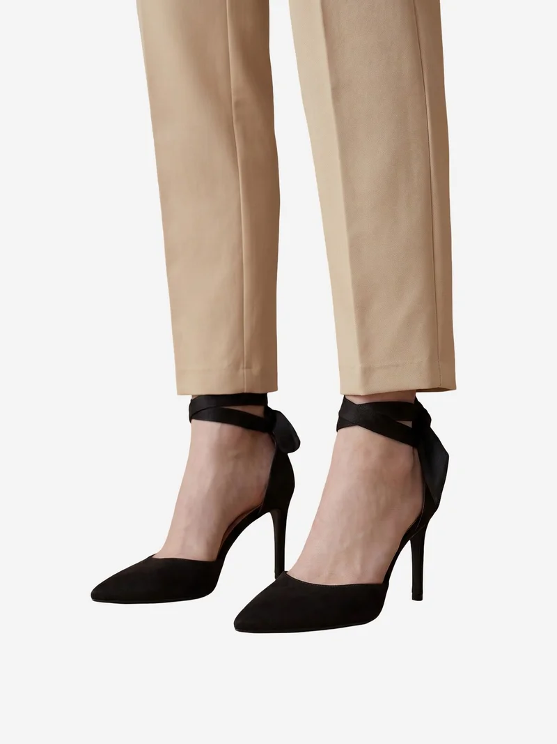 My Fashion Beige Natural MY FASHION High-Waist Straight-Leg Crepe Trousers with Belt for Women | Best Price UAE