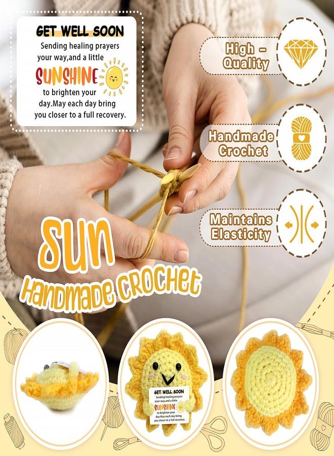 Iznomo Get Well Soon Gifts - Handmade Positive Crochet Sunshine Dolls with Cheer Up Messages, Crochet Emotional Support Buddies for Surgery Recovery & Healing | Get Well Soon Gifts for Women & Men - Image 2