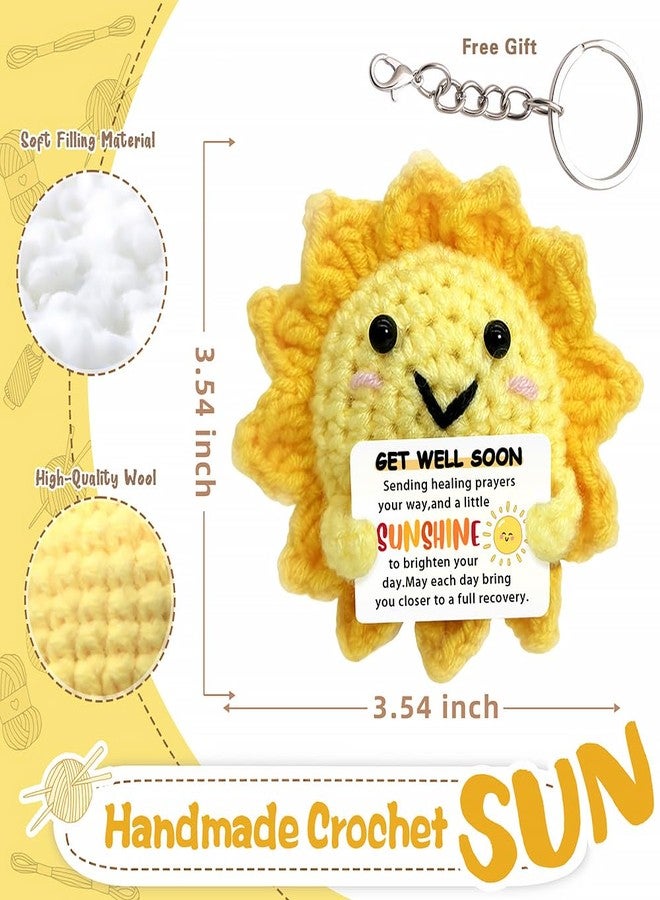 Iznomo Get Well Soon Gifts - Handmade Positive Crochet Sunshine Dolls with Cheer Up Messages, Crochet Emotional Support Buddies for Surgery Recovery & Healing | Get Well Soon Gifts for Women & Men - Image 3