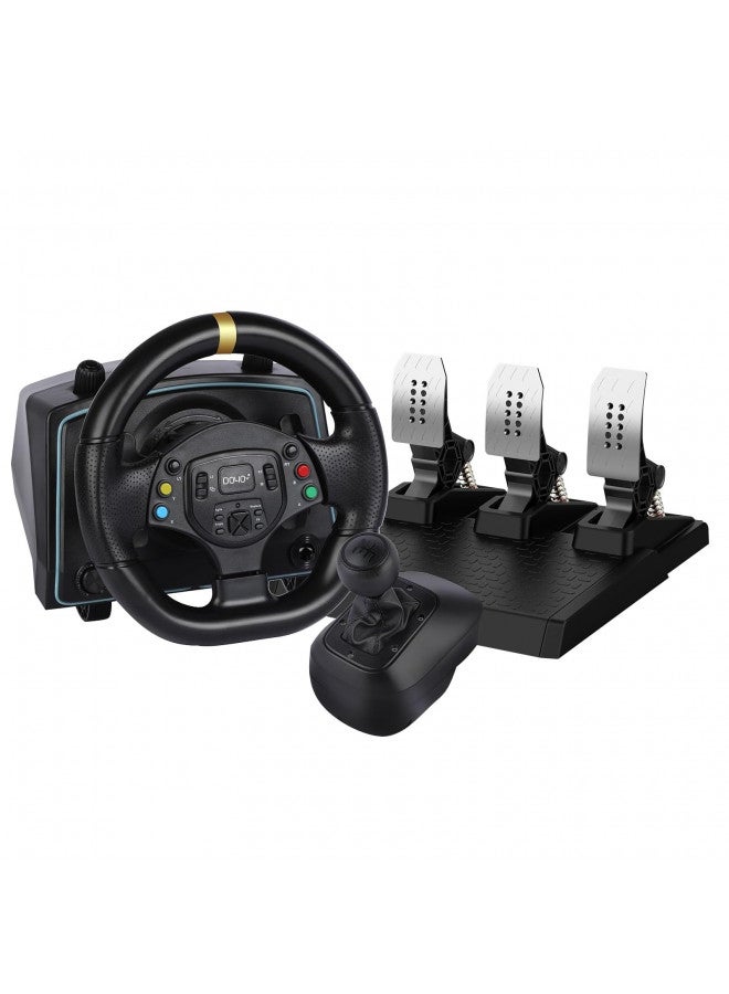 DOYO DOYO Racing Wheel and Pedals for Xbox One/Xbox Series X S/ PS4/ PS3/ PC/Xinput/Xbox 360/ Switch/Android, Responsive Hall Pedal,Dual Vibration Feedback - Image 1
