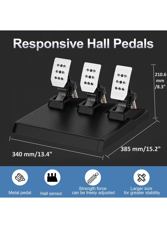 DOYO DOYO Racing Wheel and Pedals for Xbox One/Xbox Series X S/ PS4/ PS3/ PC/Xinput/Xbox 360/ Switch/Android, Responsive Hall Pedal,Dual Vibration Feedback - Image 2