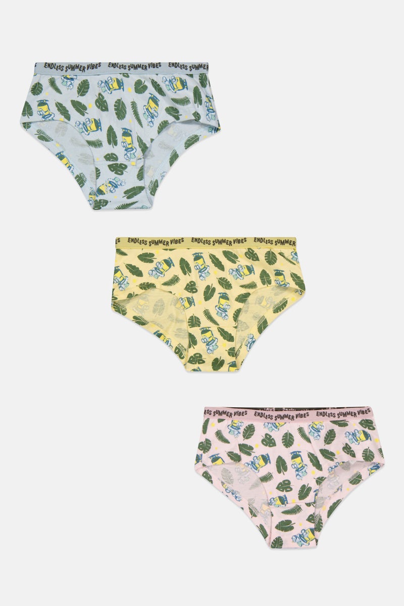 DIFUZED Kids Girl 3 Pieces Minions Panties, Multicolor - Image 2