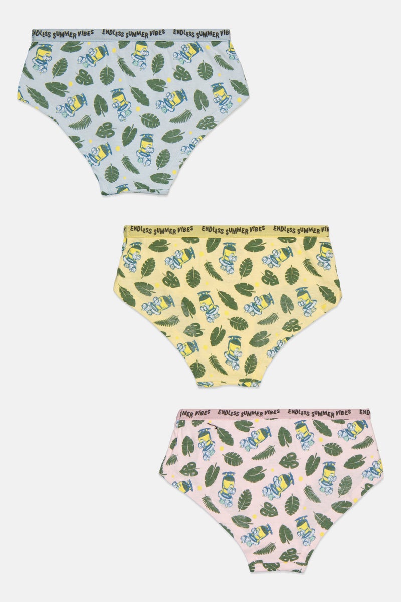 DIFUZED Kids Girl 3 Pieces Minions Panties, Multicolor - Image 3