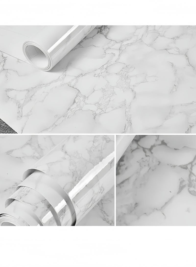 Lee Yon Kitchen Countertop Self-Adhesive Waterproof Wallpaper , White/Grey, 60 x 200 cm - Image 3