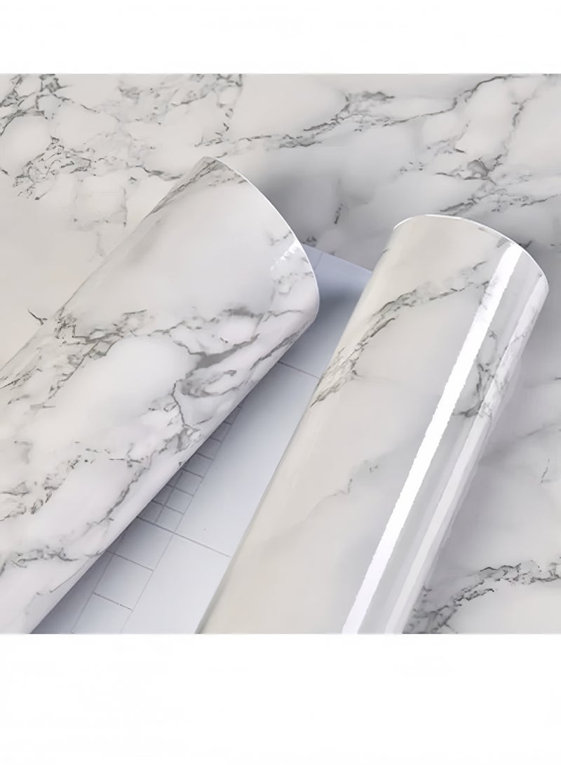 Lee Yon Kitchen Countertop Self-Adhesive Waterproof Wallpaper , White/Grey, 60 x 200 cm - Image 4