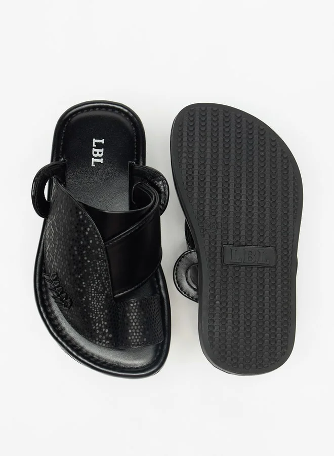 LBL by Shoexpress Boys Textured Slip-On Arabic Sandals with Toe Loop Closure