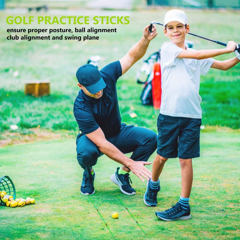 Asyxstar Golf Alignment Stick - Upgraded 48" Golf Sticks Training Aid 2 Pack for Aiming, Putting, Full Swing Trainer, Posture Corrector with Clear Tube Case Golf Gifts for Men Women Golfers - Image 5