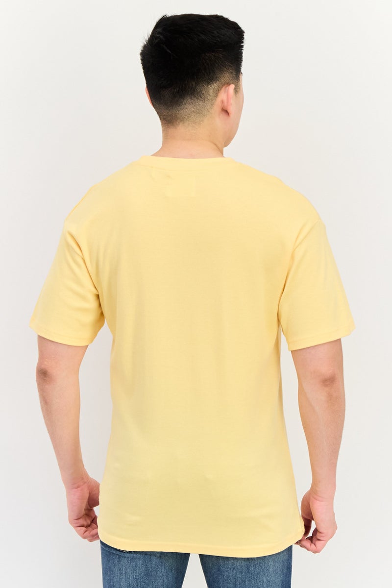 Fudo Men Crew Neck Short Sleeves Brand Logo T-Shirt, Orange - Image 3