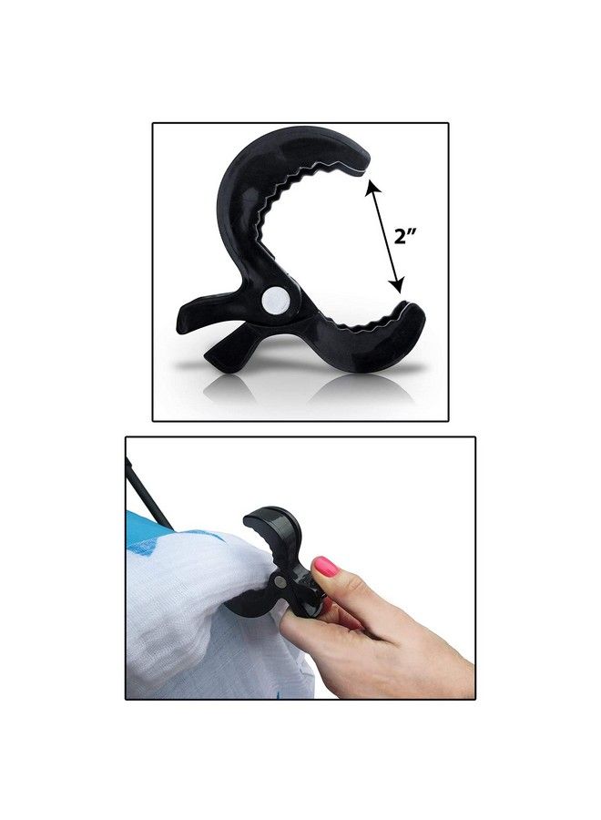 Safe-O-Kid مشابك غطاء مقعد عربة الأطفال Safe O Kid حاملة ألعاب عربة الأطفال ملحقات للأطفال باللون الأسود - Image 4