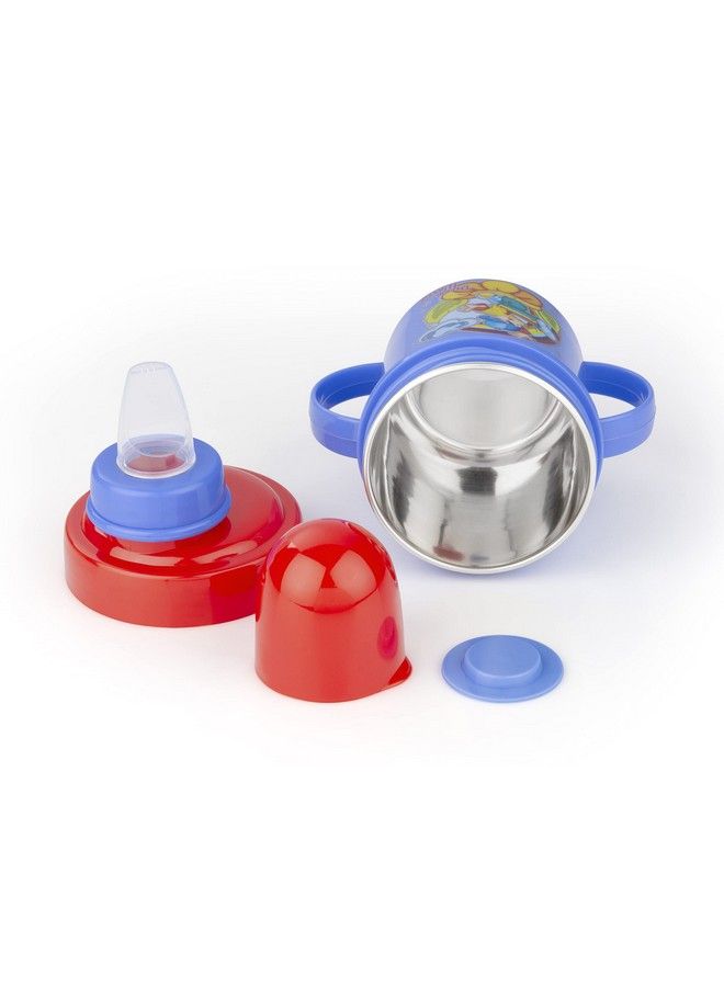 Nabhya Hippo Stainless Steel Baby Spout Sipper Cup For Kids Age 3 Months To 18 Months 250 Ml (Blue) - Image 5