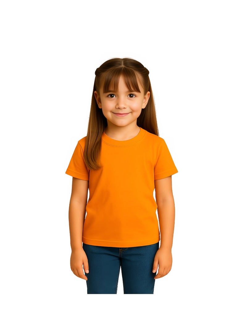 برينت شوب فور مي تي شيرت Printshop4me للأطفال برقبة دائرية للفتيات 170 جرامًا في المتر المربع من القطن الخالص الألوان الأساسية - Image 1