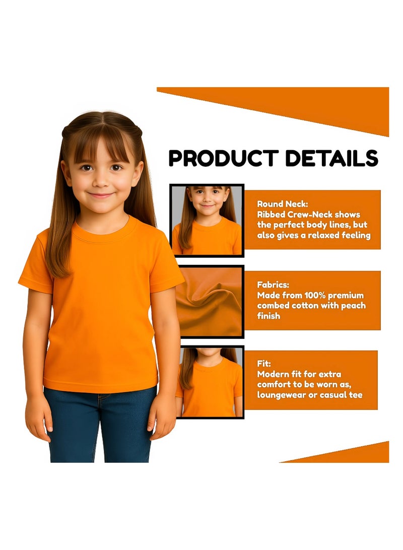 برينت شوب فور مي تي شيرت Printshop4me للأطفال برقبة دائرية للفتيات 170 جرامًا في المتر المربع من القطن الخالص الألوان الأساسية - Image 3