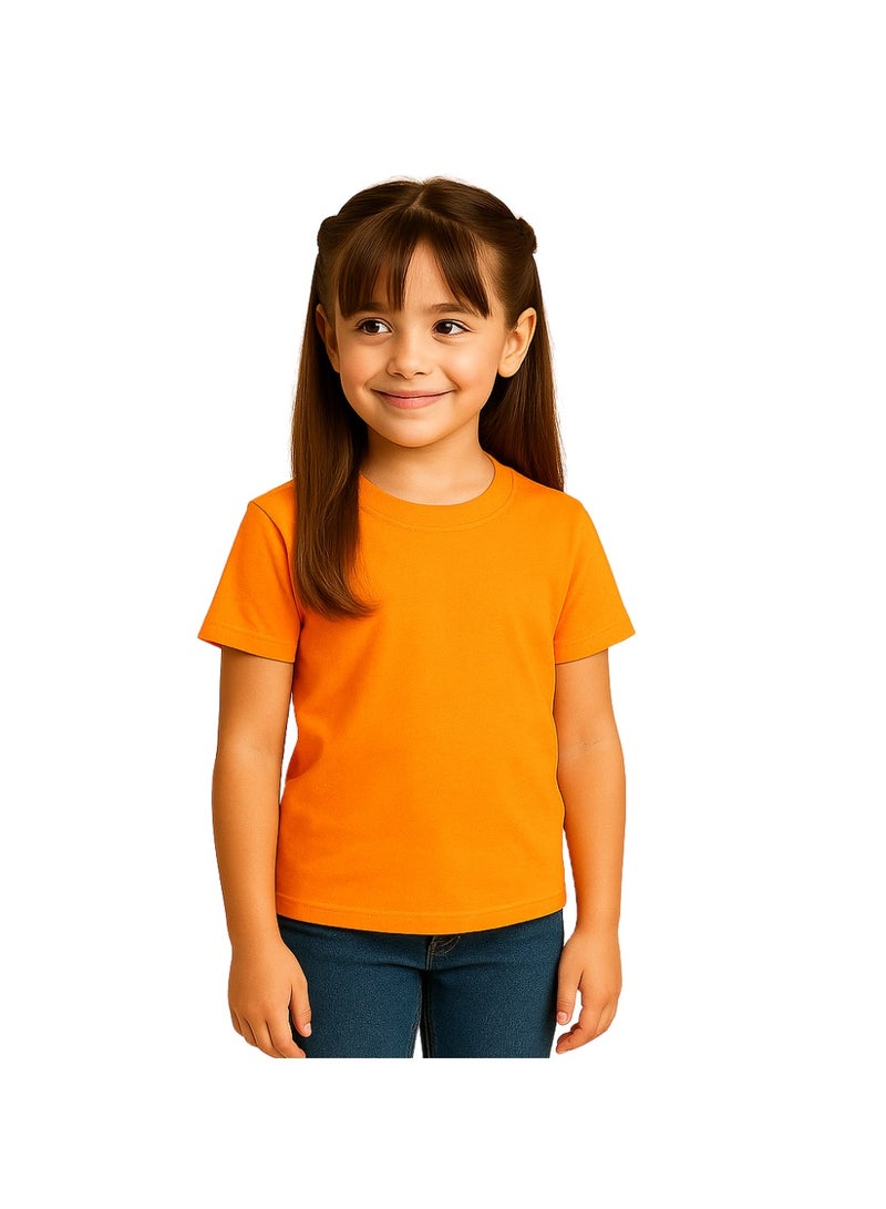 برينت شوب فور مي تي شيرت Printshop4me للأطفال برقبة دائرية للفتيات 170 جرامًا في المتر المربع من القطن الخالص الألوان الأساسية - Image 2