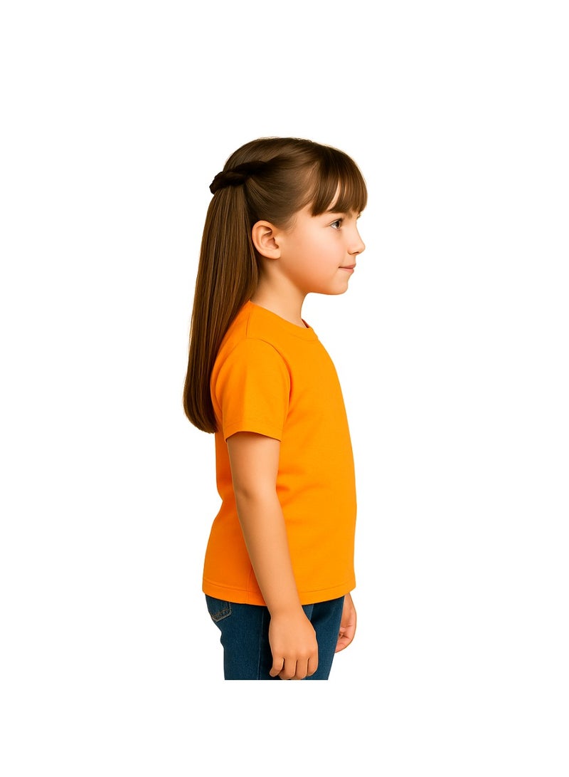 برينت شوب فور مي تي شيرت Printshop4me للأطفال برقبة دائرية للفتيات 170 جرامًا في المتر المربع من القطن الخالص الألوان الأساسية - Image 4