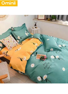Ominii Skin-Friendly Cotton Four-Piece Set: Includes Bed Sheet, Duvet Cover, and 2 Pillowcases, 150 * 200 cm, Luxurious Comfort with Full Coverage  - Image 2