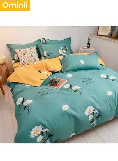Ominii Skin-Friendly Cotton Four-Piece Set: Includes Bed Sheet, Duvet Cover, and 2 Pillowcases, 150 * 200 cm, Luxurious Comfort with Full Coverage  - Image 3