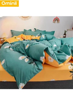 Ominii Skin-Friendly Cotton Four-Piece Set: Includes Bed Sheet, Duvet Cover, and 2 Pillowcases, 150 * 200 cm, Luxurious Comfort with Full Coverage  - Image 4