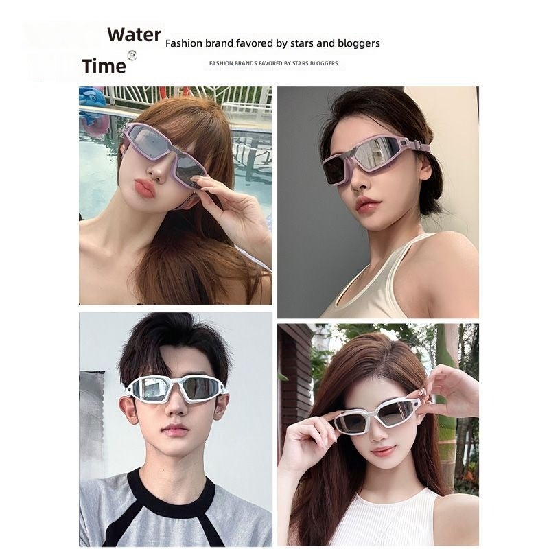 WaterTime HD Anti-Fog Swim Goggles with Prescription Lenses, Large Frame, Waterproof, Professional Unisex Swimming Goggles with Swim Cap Set - Image 5