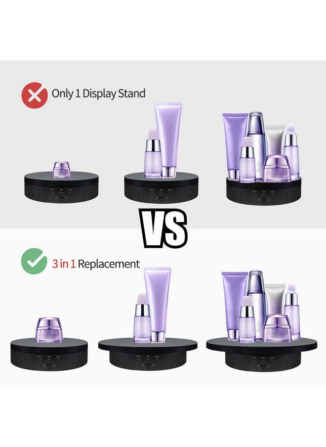 ZLMONDEE - ZLMONDEE Remote Motorized Rotating Display Stand Turntable Motorized Lazy Susan with 5.74/7.08/8.66 inch Replacement Cover for Photography Products and Shows (Black) - Image 1