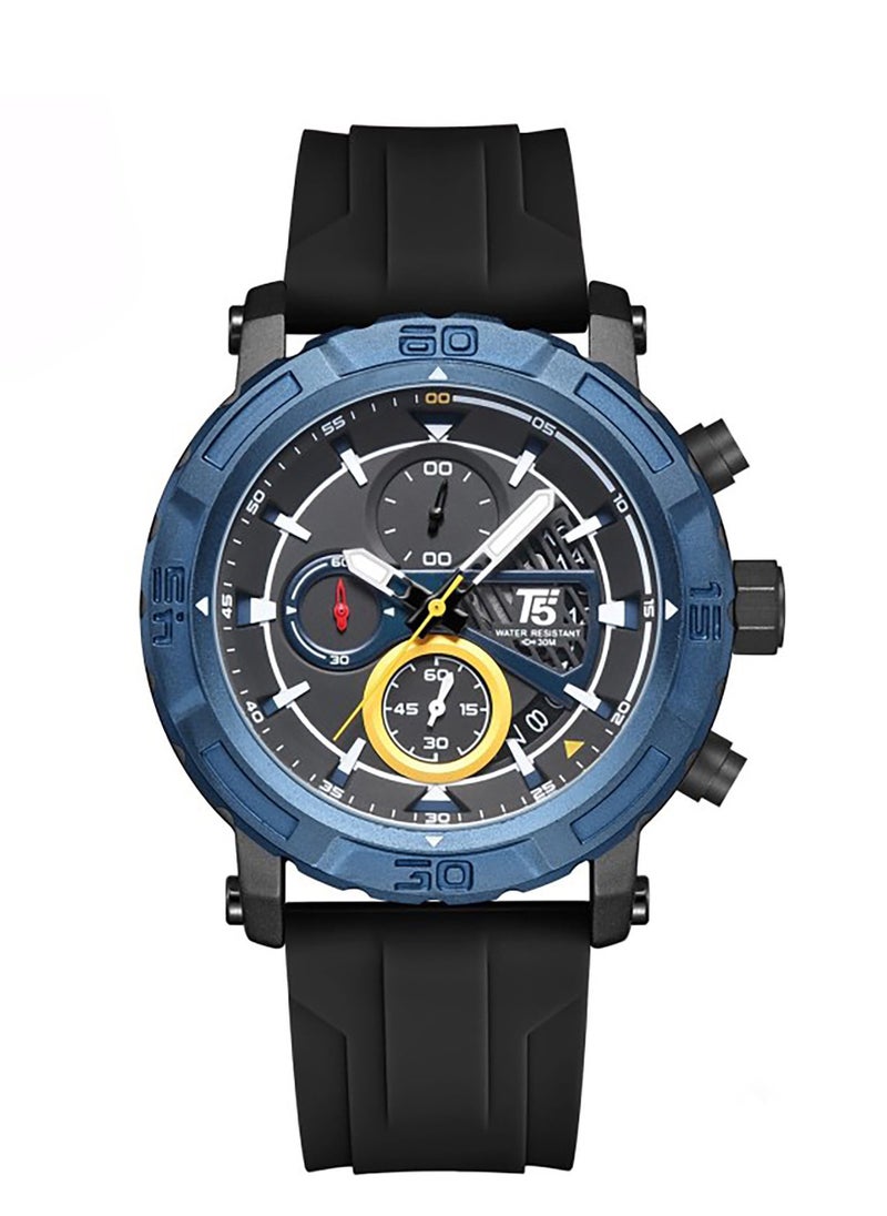 T5 T5 Men's Chronograph Silicone strap Watch  - Image 1