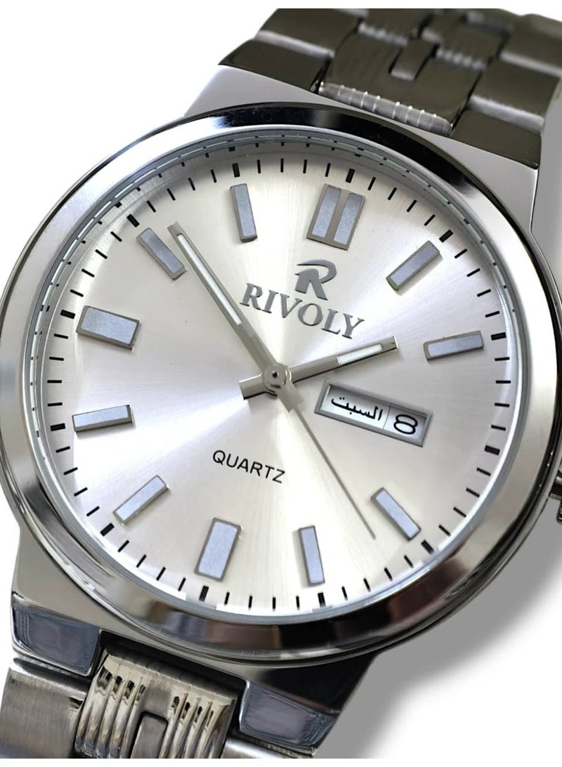 Rivoly A luxurious set consisting of a men's and women's watch made of high-quality stainless steel, along with a bracelet, prayer beads, pen, and ring. - Image 5