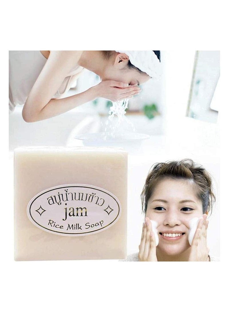 JAM 10pcs Thai Rice Soap 65g Original Thai Handmade Soap Rice Milk Soap Whitening Soap Goat Milk Soap Handmade Soap - Image 2